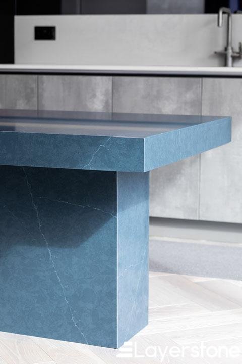 Silestone Soapstone Mitered Island